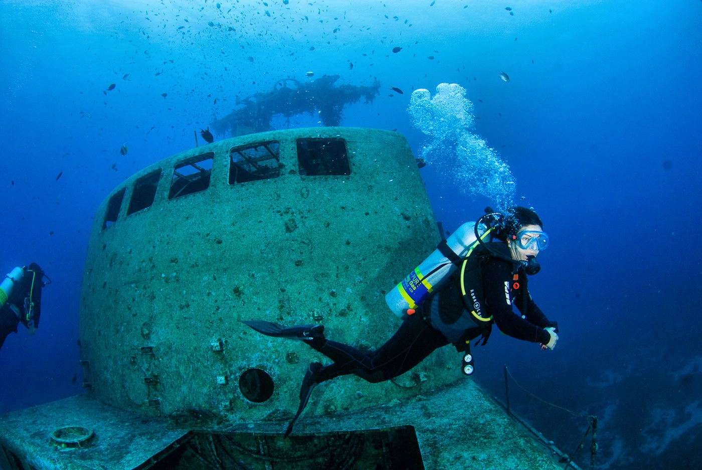 Scuba Diver Wreck Roncs Búvár Israel Eilat